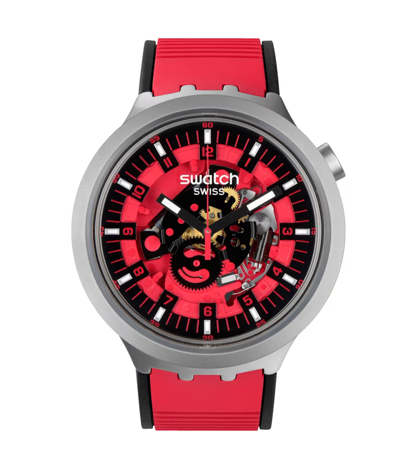 Montre 'Red Juicy'  Montre surdimensionnée  Montre SB07S110  Montre Quartz  Montre avec bracelet en caoutchouc  Montre rouge  Montre résistante à l'eau  Collection Le Comptoir des Montres  Montre avec boîtier en acier inoxydable  Montre avec aiguilles lumineuses  Montre avec fermoir demi-boucle  Montre audacieuse  Cadeau parfait pour les amateurs de montres  Montre de luxe  Montre unique."
