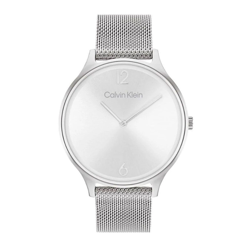 Timeless 2H, montre 38 mm à Quartz, acier inoxydable, bracelet en maille milanaise, cadran argent finition soleil, design élégant, mouvement Quartz précis, verre minéral résistant aux rayures, style classique, étanche, Le Comptoir des Montres.